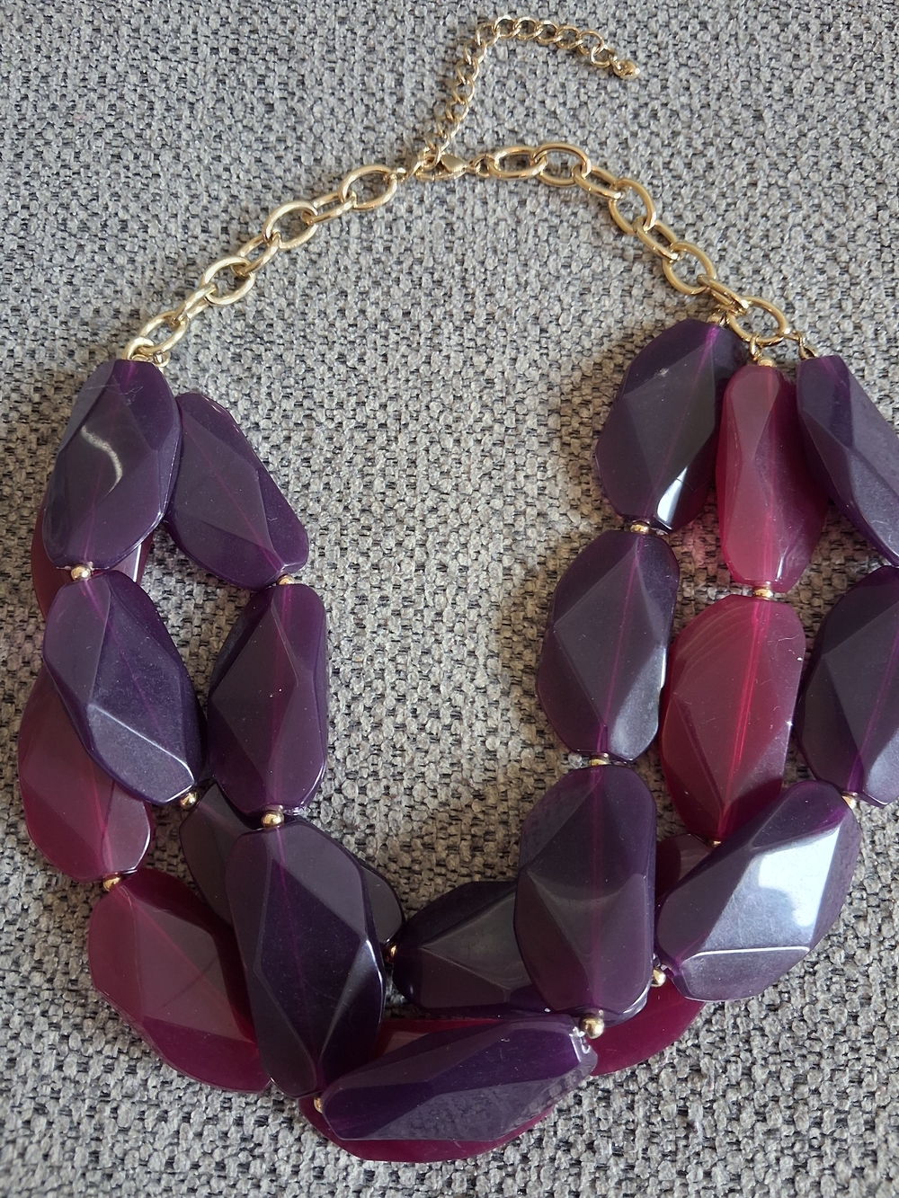 Statement Purple Resin Multi-Strand Necklace